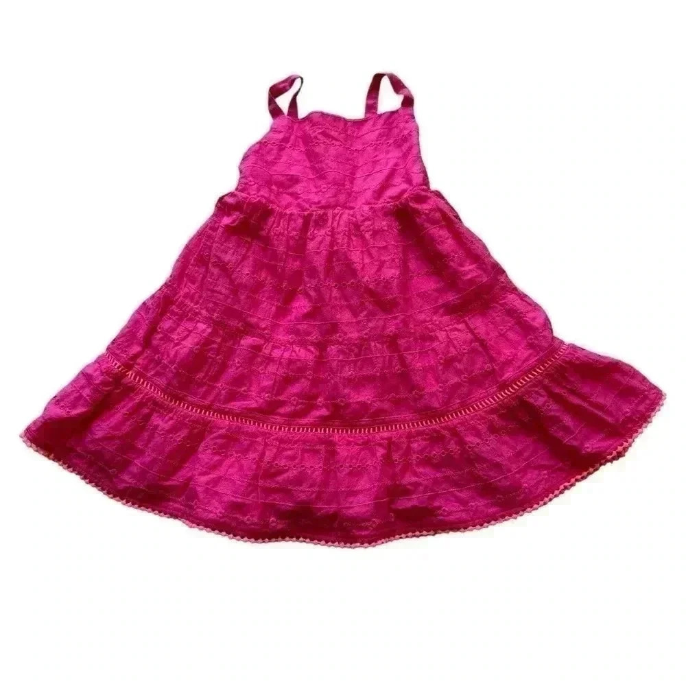 Cat &Jack Pink Spaghetti Straps Girls Hot Pink Dress Lined SZ 18 months # 2084